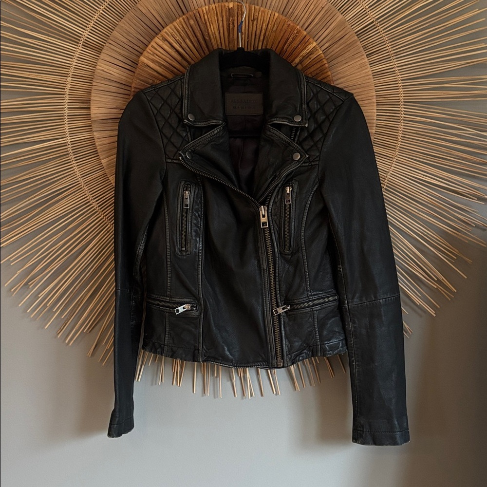 All saints leather jacket size 2 - Picture 2 of 8